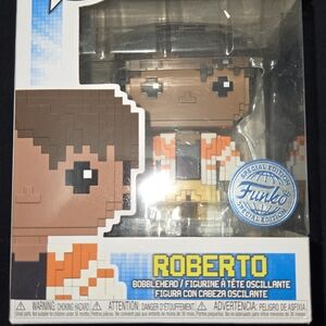 Funko Roberto Pixel-Style Bobblehead in Brown and Orange
